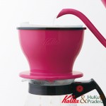 【日本】Kalita Dual Dripper 雙層三孔咖啡濾杯(粉紅桃)+贈NK102/100入無漂白濾紙